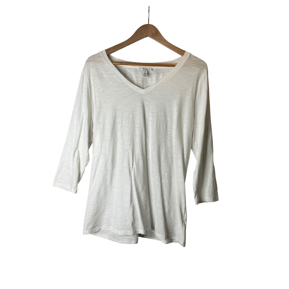 Daily Ritual White Oversized Tunic T-shirt 3/4 Sleeve 100% Cotton Casual Yoga XL